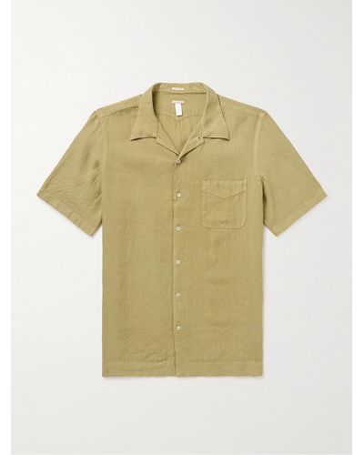 Massimo Alba Venice Convertible-collar Linen Shirt - Green