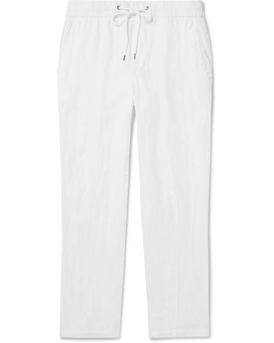 James Perse Straight-leg Garment-dyed Linen Drawstring Pants - White