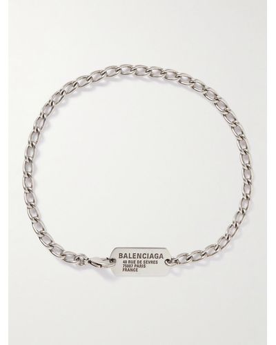 Balenciaga Antiqued Silver-tone Chain Necklace - Natural