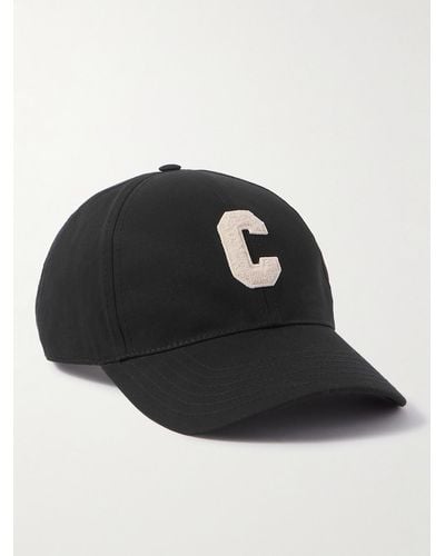 Celine Logo-appliquéd Cotton-gabardine Baseball Cap - Black