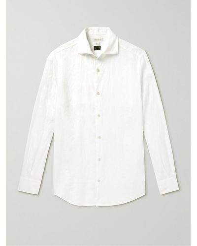 Incotex Slim-fit Linen Shirt - White
