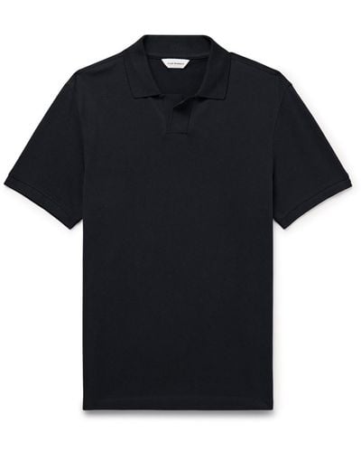 Club Monaco Johnny Cotton-blend Piqué Polo Shirt - Black