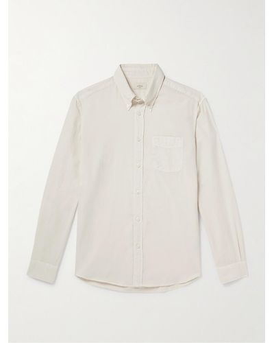 Altea Ivy Button-down Washed Lyocell And Cotton-blend Twill Shirt - White