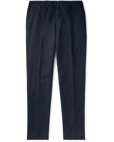 Loro Piana Slim-fit Cotton-blend Pants - Blue