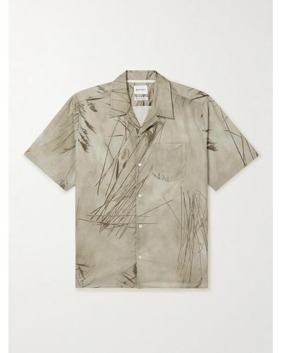 Norse Projects Carsten Convertible-collar Printed Cotton-poplin Shirt - Natural