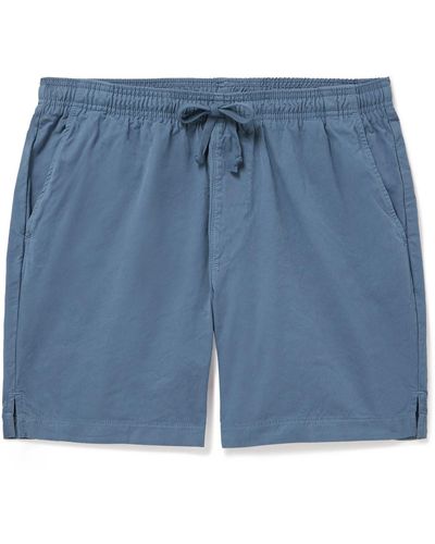 Save Khaki Easy Straight-leg Cotton-twill Drawstring Shorts - Blue
