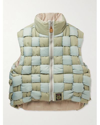 Kapital Reversible Quilted Padded Shell Gilet - Green