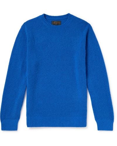 Beams Plus Cashmere And Silk-blend Sweater - Blue
