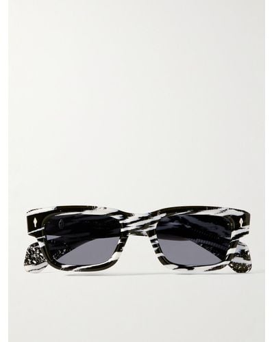 Jacques Marie Mage Jeff Goldblum Jeff Rectangular-frame Zebra-print Acetate Sunglasses - Black