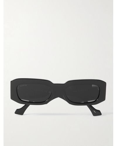 Gucci Sonnenbrille mit rechteckigem Rahmen aus Azetat - Schwarz