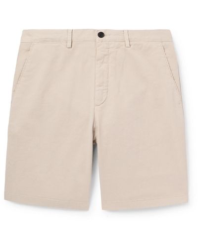 MR P. Straight-leg Garment-dyed Cotton-blend Twill Bermuda Shorts - Natural
