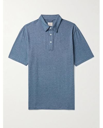 Faherty Movement Polohemd aus Stretch-Jersey aus einer Baumwoll-Modalmischung - Blau