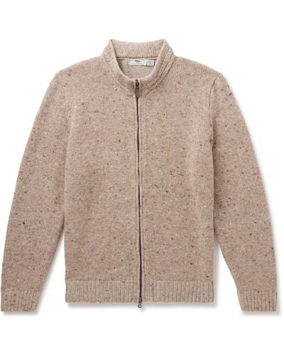 Inis Meáin Donegal Merino Wool And Cashmere-blend Zip-up Cardigan - Natural