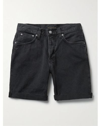 Nudie Jeans Josh Straight-leg Organic Denim Shorts - Black