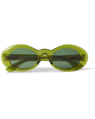 Brain Dead Oyster Eye Round-frame Acetate Sunglasses - Green