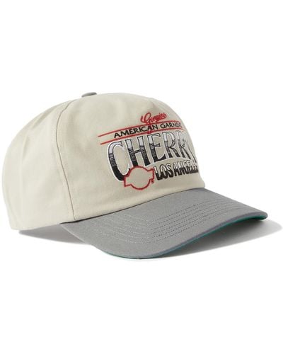 CHERRY LA Logo-embroidered Two-tone Cotton-twill Baseball Cap - White