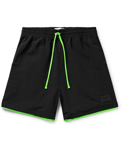 Pasadena Leisure Club Practice Straight-leg Logo-appliquéd Nylon And Mesh Drawstring Shorts - Black