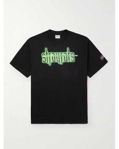 Stray Rats Silence Logo-print Cotton-jersey T-shirt - Black