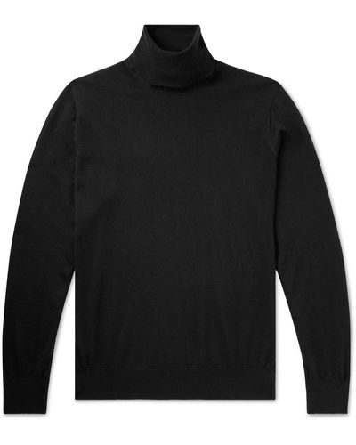Brunello Cucinelli Cashmere And Silk-blend Rollneck Sweater - Black