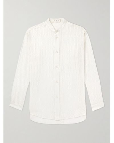 SMR Days Tulum Hemd aus bestickter Baumwolle mit Stehkragen - Weiß