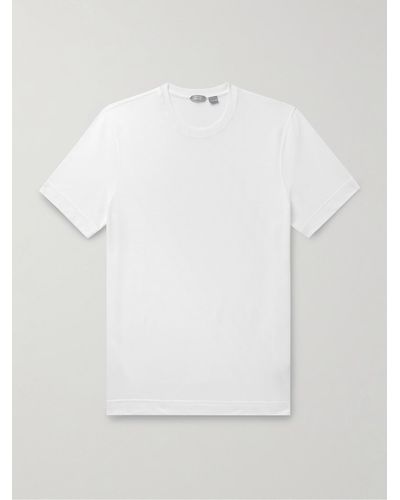Incotex Zanone schmal geschnittenes T-Shirt aus IceCotton-Baumwoll-Jersey - Weiß