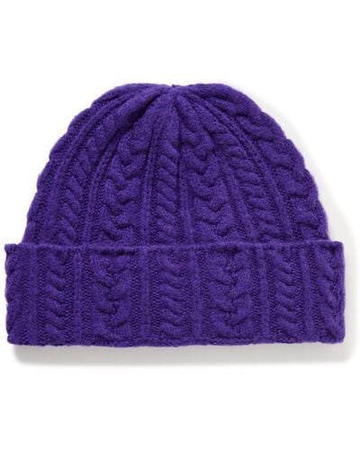 Howlin' Cable-knit Wool Beanie - Purple