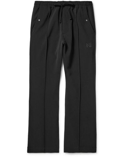 Needles Cowboy Slim-fit Flared Logo-embroidered Tech-jersey Pants - Black