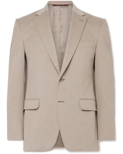 Canali Cotton-blend Twill Suit Jacket - Natural