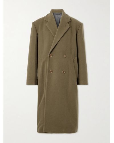 Lemaire Double-breasted Wool Coat - Green