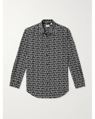 Burberry Hemd aus bedruckter Seide - Grau
