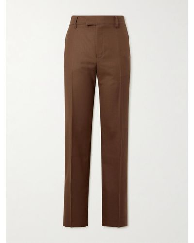 Séfr Mike Straight-leg Twill Suit Trousers - Brown