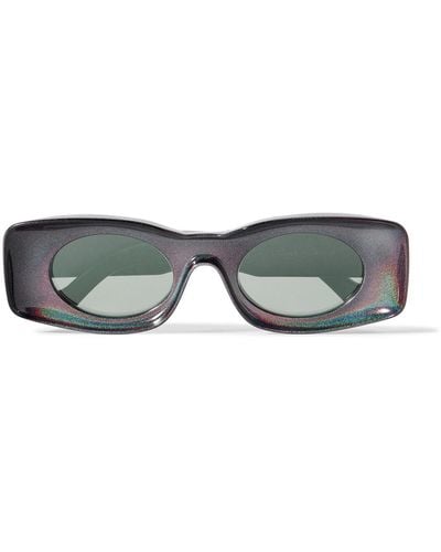 Loewe Paula's Ibiza Rectangular-frame Glittered Acetate Sunglasses - Gray