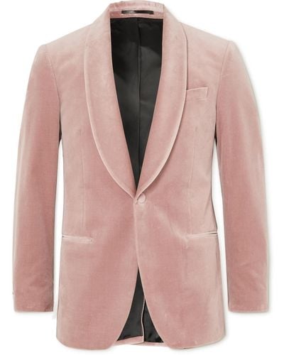 MR P. Cotton-blend Velvet Tuxedo Jacket - Pink