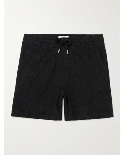 MR P. Shorts a gamba dritta in spugna di cotone con coulisse - Nero