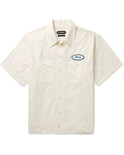 CHERRY LA Logo-appliquéd Cotton-poplin Shirt - White