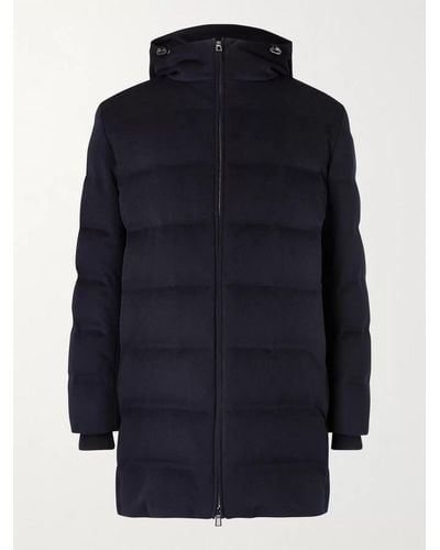 Loro Piana C.o.l.d. Quilted Cashmere Hooded Down Jacket - Blue