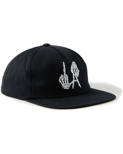 Local Authority Logo-embroidered Cotton-blend Twill Baseball Cap - Black