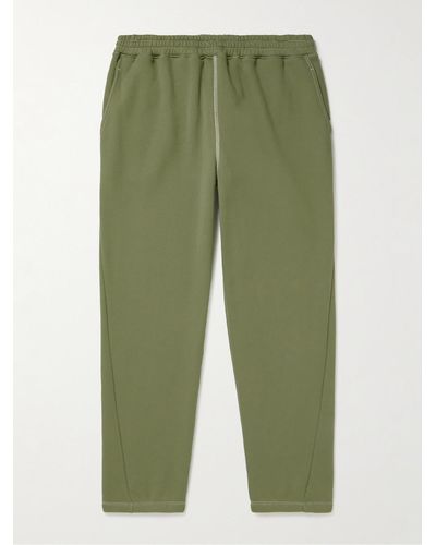 NINETY PERCENT Loopback Organic Cotton-jersey Drawstring Sweatpants - Green