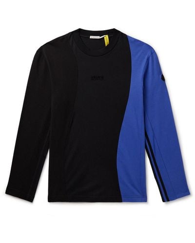 Moncler Genius Adidas Originals Logo-appliquéd Paneled Cotton-piqué And Jersey T-shirt - Blue