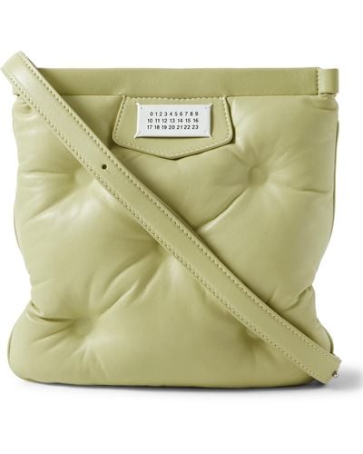 Maison Margiela Glam Slam Logo-appliqued Padded Leather Messenger Bag - Green