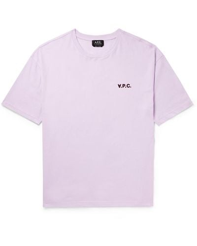 A.P.C. Joachim Logo-flocked Cotton-jersey T-shirt - Pink