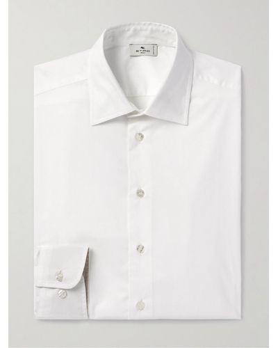 Etro Schmal geschnittenes Hemd aus Baumwollpopeline - Weiß