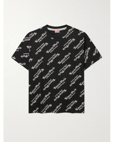 KENZO Verdy Oversized Logo-print Cotton-jersey T-shirt - Black