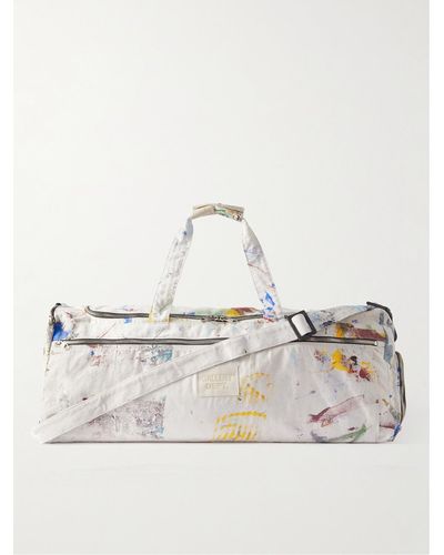 GALLERY DEPT. Logo-appliquéd Paint-splattered Canvas Duffle Bag - Natural