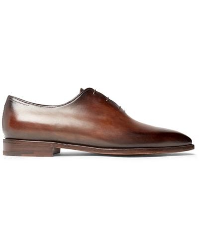 Berluti Blake Whole-cut Venezia Leather Oxford Shoes - Brown