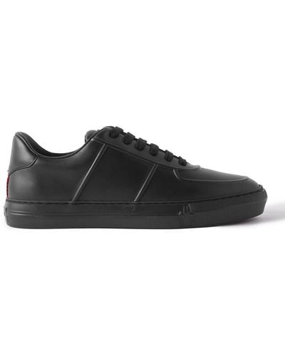 Moncler Neue York Logo-appliquéd Leather Sneakers - Black