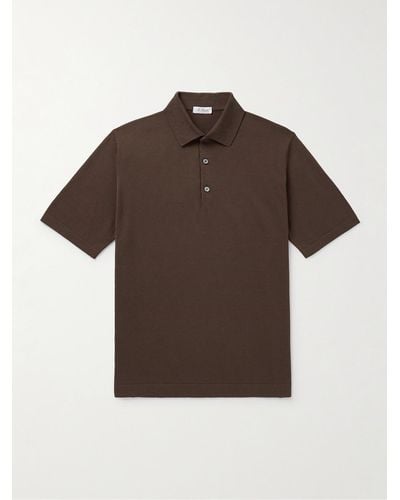 De Petrillo Cotton Polo Shirt - Brown