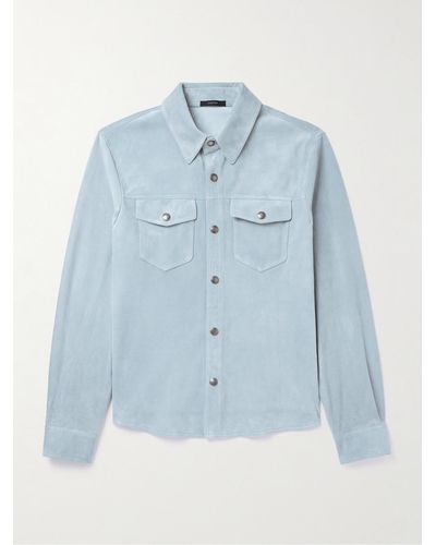 Tom Ford Suede Overshirt - Blue