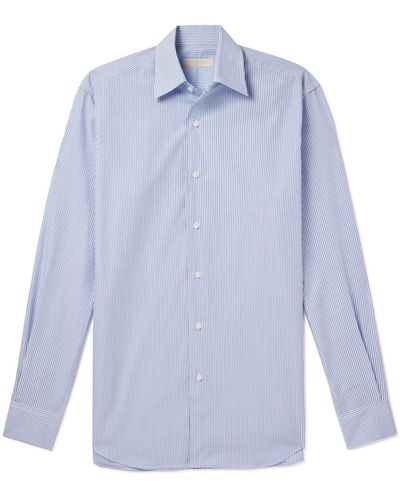 Saman Amel Striped Cotton-poplin Shirt - Blue