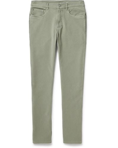 Faherty Slim-fit Cotton-blend Jersey Pants - Green
